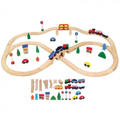 treinset junior 41,5 x 28,5 x 7,5 cm hout 40-delig
