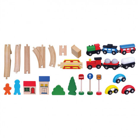 treinset junior 41,5 x 28,5 x 7,5 cm hout 40-delig