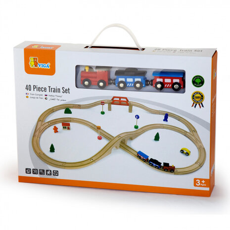treinset junior 41,5 x 28,5 x 7,5 cm hout 40-delig