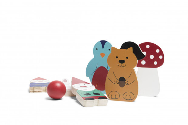 kegelset Forest Friends hout 7-delig