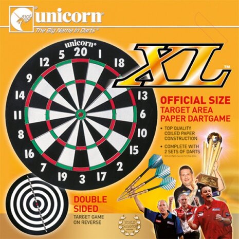 dartbord dubbelzijdig met 6 steeltip dartpijlen