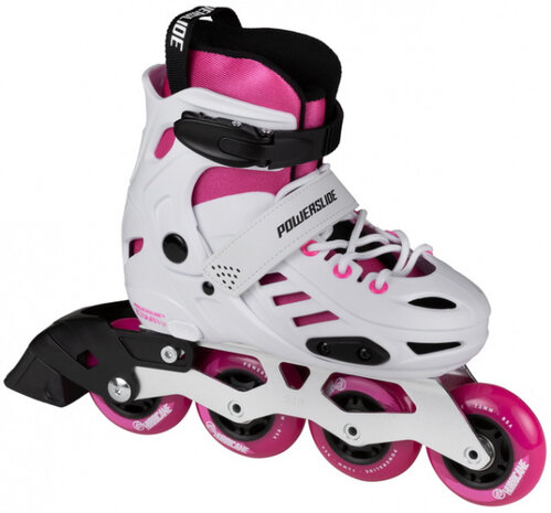 inline skates Khaan SQD 85A wit/roze maat 27-30