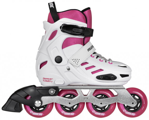 inline skates Khaan SQD 85A wit/roze maat 27-30
