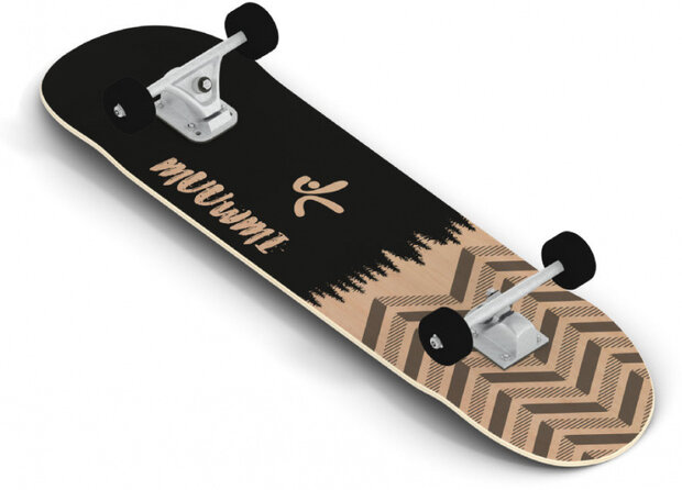 skateboard Forest 20 x 79 cm hout zwart/bruin