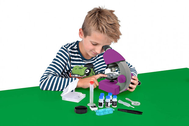 microscoop junior 22 cm staal paars 44-delig