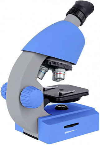 microscoop junior 22 cm staal blauw 44-delig