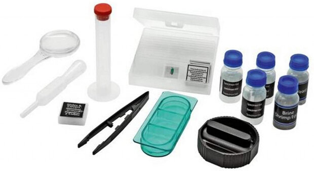 telescoop- en microscoopset aluminium zwart/geel