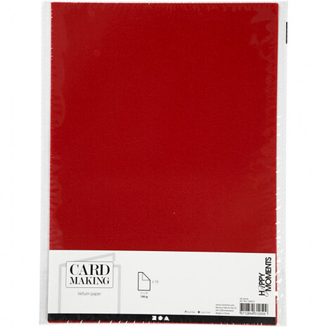 vellum-papier A4 100 gram donkerrood 10 stuks