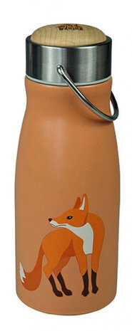 drinkbeker Fox 300 ml RVS oranje/zilver