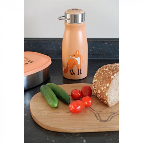 drinkbeker Fox 300 ml RVS oranje/zilver