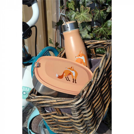 drinkbeker Fox 300 ml RVS oranje/zilver