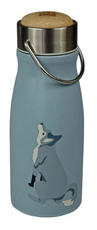 drinkbeker Wolf 300 ml RVS blauw/zilver