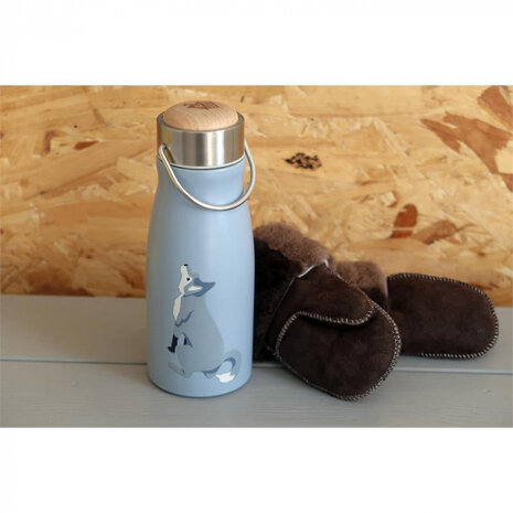 drinkbeker Wolf 300 ml RVS blauw/zilver