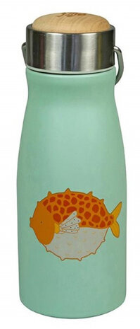 drinkbeker Puff Fish 300 ml RVS groen/zilver