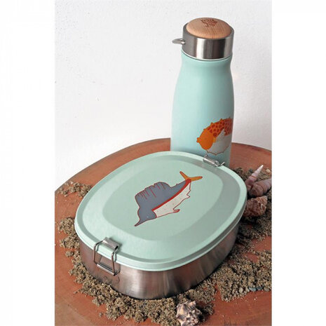 drinkbeker Puff Fish 300 ml RVS groen/zilver