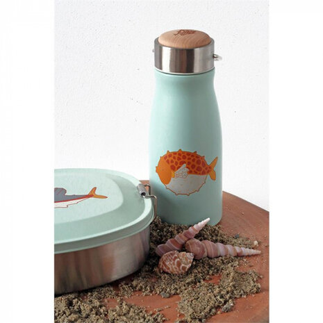 drinkbeker Puff Fish 300 ml RVS groen/zilver