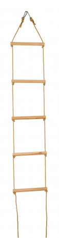 touwladder junior 140 cm hout bruin 9-delig