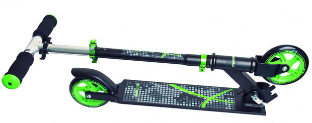 2-wiel kinderstep Voetrem Aluminium Zwart/Groen