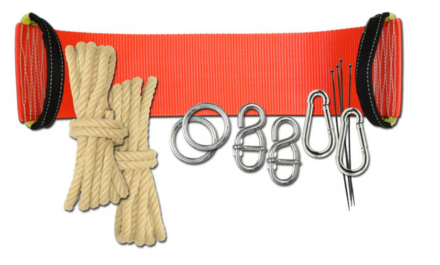 schommelzitje 350 cm nylon rood 9-delig