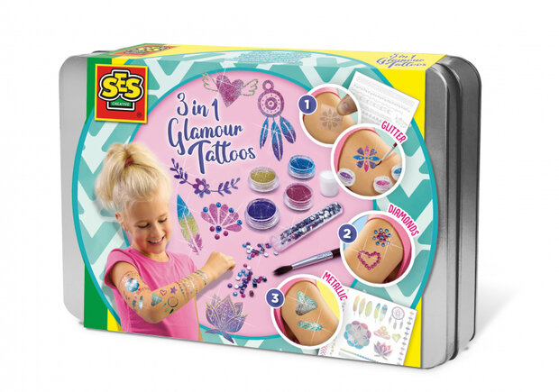 3-in-1 tattoos Glamour junior 4-delig