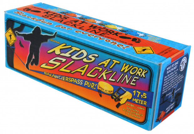 slackline 17,5 meter polyester geel