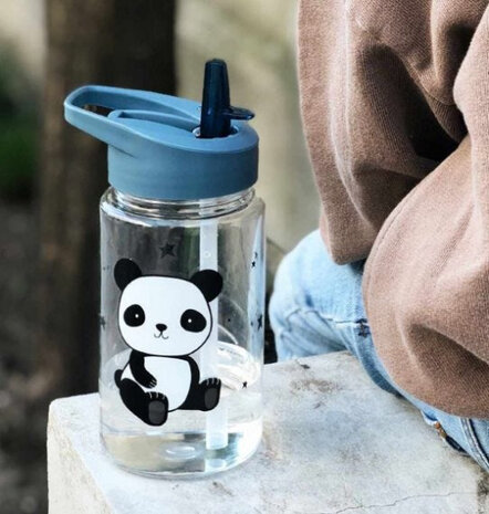 drinkfles Panda junior 450 ml tritan blauw