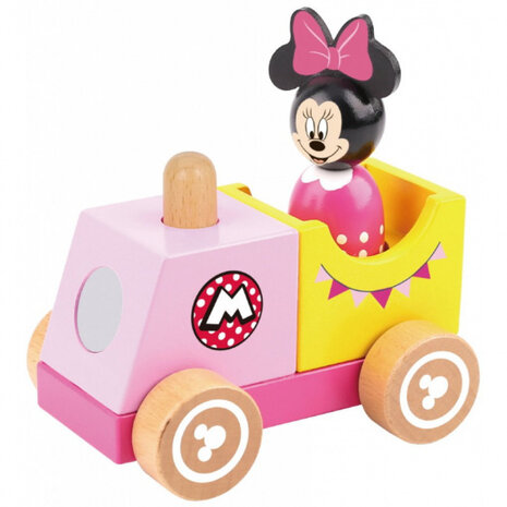 speelgoedtrein Minni Mouse meisjes 12 cm hout 2-delig