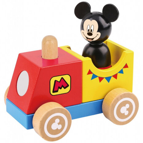speelgoedtrein Mickey Mouse 12 cm hout 2-delig
