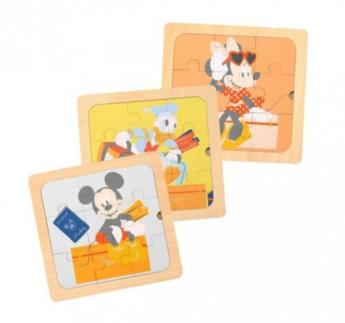 legpuzzels Mickey Mouse junior 22 cm hout 3-delig