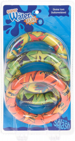 duikringen Water Fun 13,5 cm neopreen 3-delig