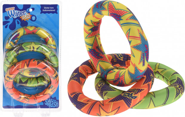 duikringen Water Fun 13,5 cm neopreen 3-delig