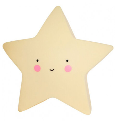nachtlamp Ster meisjes 14,5 cm PVC geel