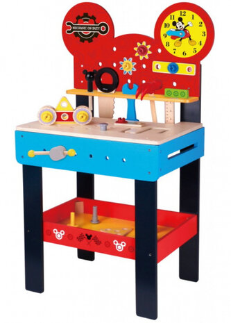 werkbank Mickey Mouse junior 89 cm hout blauw/rood