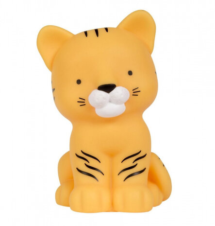 nachtlamp Tijger junior 14 cm PVC geel/zwart