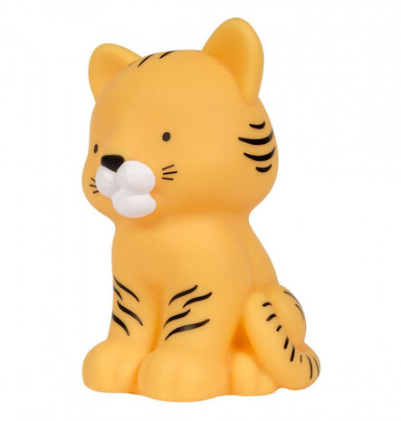 nachtlamp Tijger junior 14 cm PVC geel/zwart
