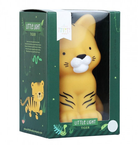 nachtlamp Tijger junior 14 cm PVC geel/zwart