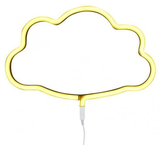 lamp neon Wolk junior 38,5 cm PVC geel