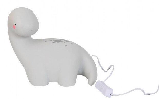 nachtlamp Dino junior 21 cm PVC wit