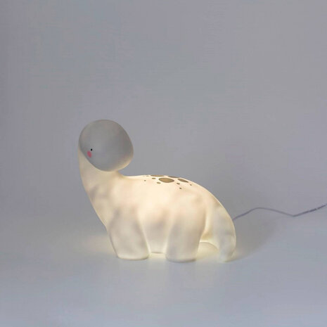 nachtlamp Dino junior 21 cm PVC wit