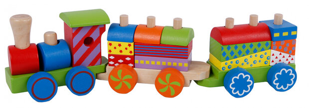 treinset met 2 wagons junior 34 x 8,5 cm hout