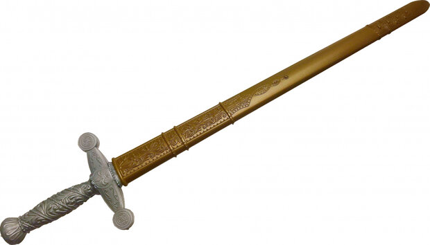 ridderzwaard junior 75 cm zilver/goud 2-delig