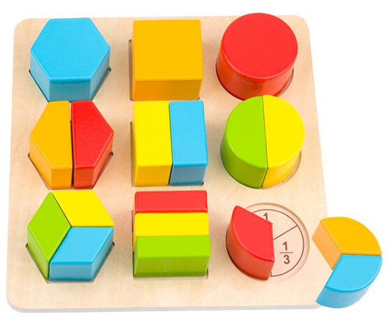 blokkenpuzzel vormen junior 21 cm hout 19-delig