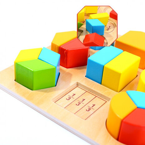 blokkenpuzzel vormen junior 21 cm hout 19-delig