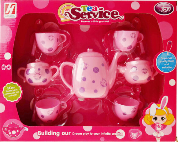 theeset Service meisjes roze 7-delig