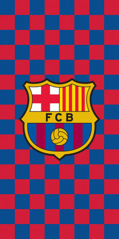 strandlaken FC Barcelona 140 x 70 cm katoen rood/blauw