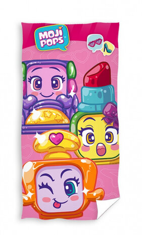 strandlaken MojiPops meisjes 70 x 140 cm katoen roze