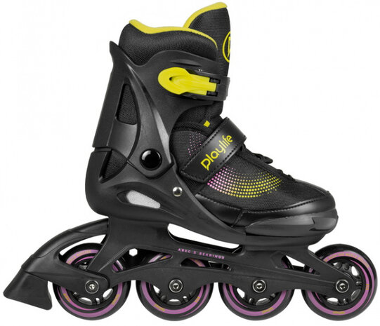 inline skates Joker hardboot 82A zwart/geel maat 28-31