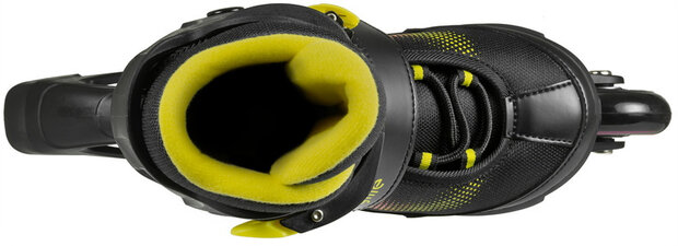 inline skates Joker hardboot 82A zwart/geel maat 28-31