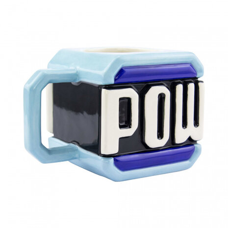 mok Super Mario: Pow blok 13 cm keramiek blauw 300 ml