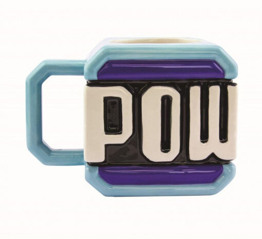 mok Super Mario: Pow blok 13 cm keramiek blauw 300 ml